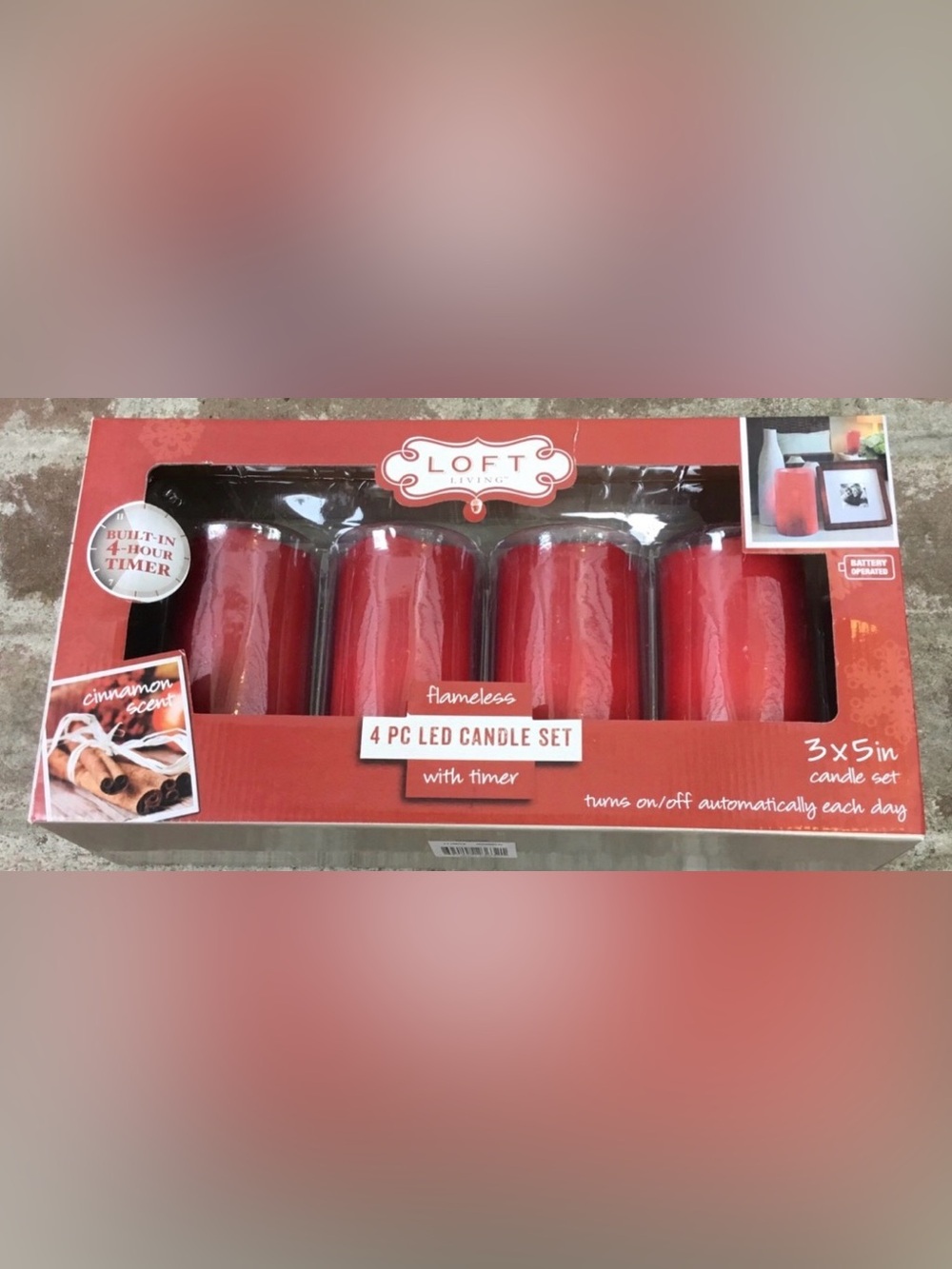 Loft Living four piece LED frameless candle set